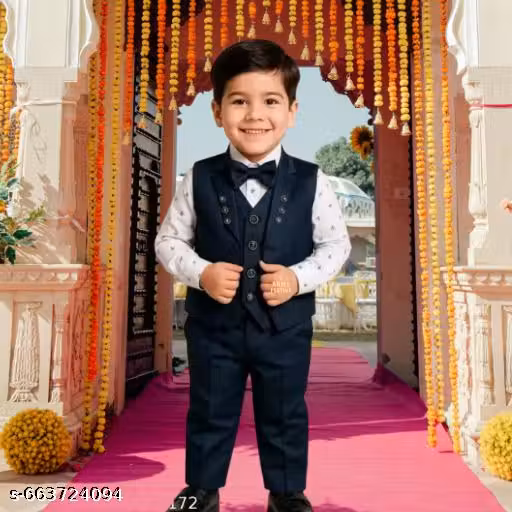 ARIES FESTIVE boys suit set, kids party wear dress, boys wedding dress, boys birthday outfit, boys formal wear, cotton boys suit, kids 3 piece suit, waistcoat pant shirt set