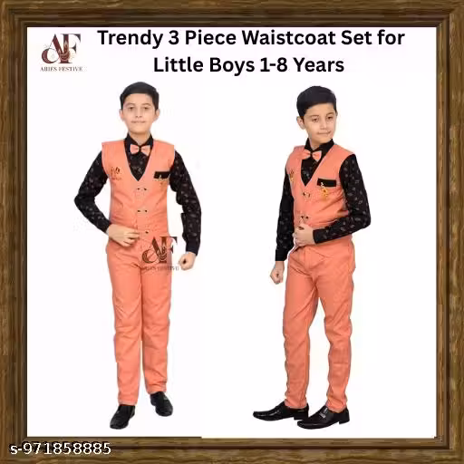 ARIES FESTIVE Boys Festive & Party, Formal, Wedding Shirt, Waistcoat and Pant Set