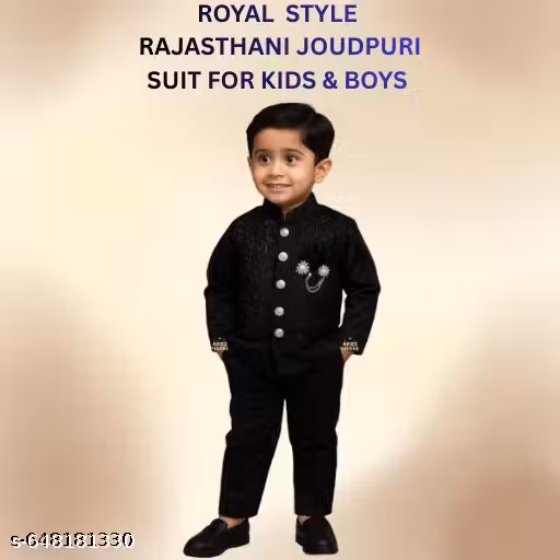 Aries Festive Jodhpuri Suit for Kids Boys – 2 Piece Ethnic Blazer & Pants Set | Wedding, Birthday & Festive Party Wear Dress