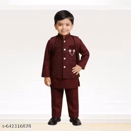 Aries Festive Kids Boys Party Wear Jodhpuri Suit – 2 Piece Bandhgala Blazer & Pant | Wedding Special Ethnic Dress for Boys