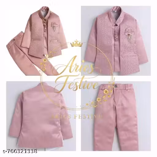 ARIES FESTIVE Boys Jodhpuri Suit 2 Piece Set – Kids Ethnic Wedding Party Wear Coat Pant | Traditional Festive Blazer & Trouser Outfit for Boys