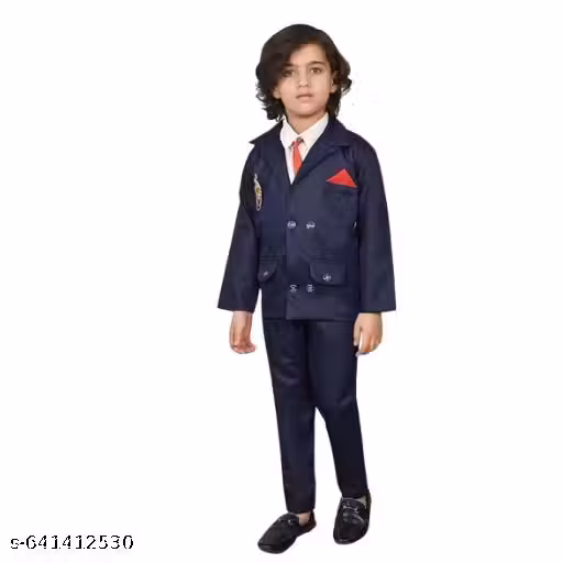 Aries festive Boy's 5 Piece Suit Set | Coat, Pant, Tie & Shirt | Cotton Checked Pattern