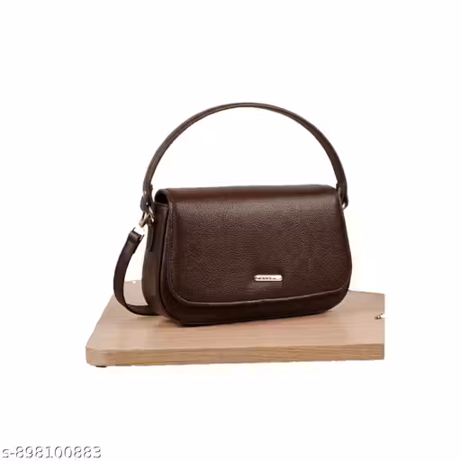 Premium Faux Leather Sling Bag with Dual Straps - Rich Coffee Brown