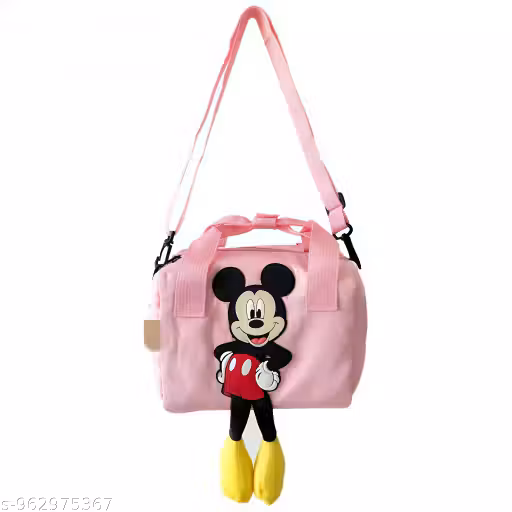 Cute Mickey Character Pink Sling Bag for Kids | Stylish Shoulder Bag with Adjustable Strap