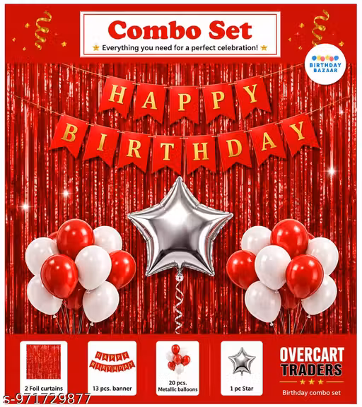 Happy Birthday Combo Set Red Colour Best