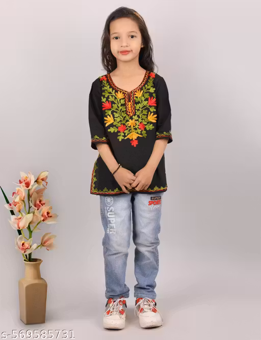 iKRABIB Kids Kashmiri Embriodered Short Kurti