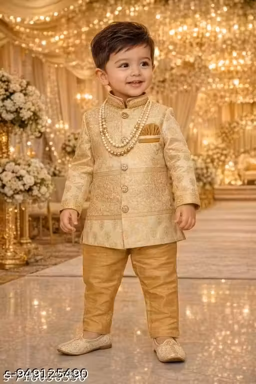 maharaja golden sherwani with maharaj haar