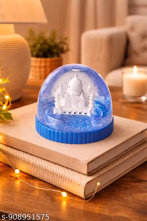 Taj Mahal Snow Globe Showpiece with Glitter Water | Mini Decorative Dome | Home Decor Gift Item