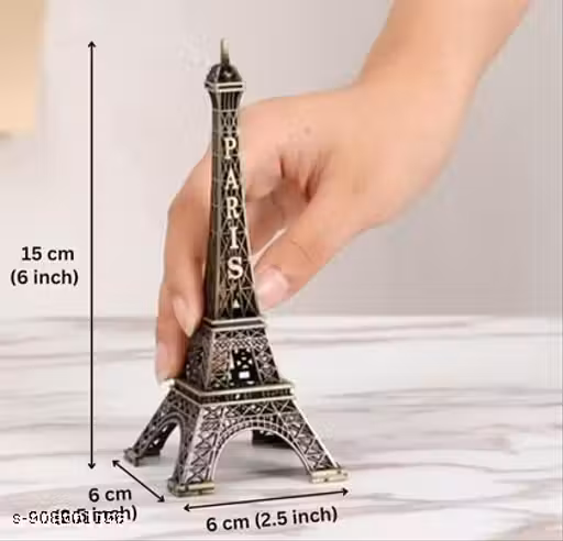 Elegant Eiffel Tower Miniature Showpiece | Paris Metal Decorative Statue | Home & Office Table Decor (15 cm)