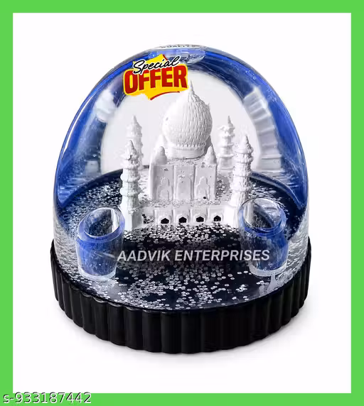 Mini Taj Mahal Snow Globe Showpiece with Glitter | Premium Home Decor Gift Item | Car Dashboard & Office Table Decor