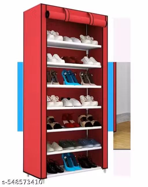 Shoe Rack Stand for Home with Non-Woven Cover Adjustable, Extendable&Multipurpose Storage Organizer (6 Layer Holder, Maroon)