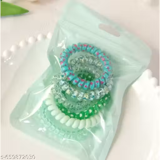 Freebies Pack of 6 Wire Hair Tie Spiral for Womens & Girls | Hair Band for Women | Ponytail Holder | Hair Accessories