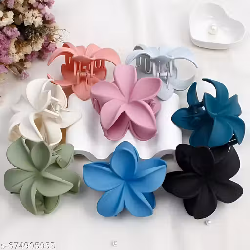 Freebies Matte Floral Hair Claw Clips for Women & Girls | Pack of 3 Big Non-Slip Flower Clutchers | Lightweight Strong Hold Hair Accessories for Summer Styling & Daily Wear