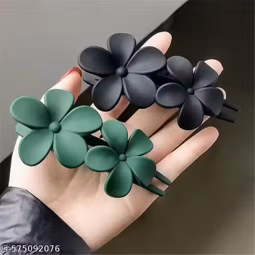 Premium Matte Flower Juda Clip for Women | Stylish Hair Bun Clutcher | Floral Juda Pin Hair Accessory for Girls (Set of 2)