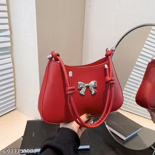 RAHAF | Women handbag, red handbag, stylish shoulder bag, bow handbag, trendy purse for women, fashion handbag, ladies handbag, mini shoulder bag, cute handbag, party wear bag, casual handbag, designer