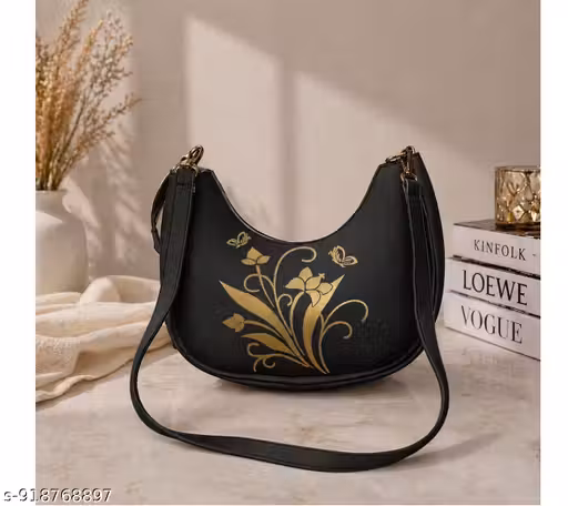 Premium Floral Print Sling Bag for Women Stylish Crossbody Shoulder Bag with Adjustable Strap Lightweight Durable Purse for Daily Use Travel Shopping Stylish Sling Bag for Women with Elegant White Floral Pattern Trendy Crossbody Shoulder Bag Lightweight D