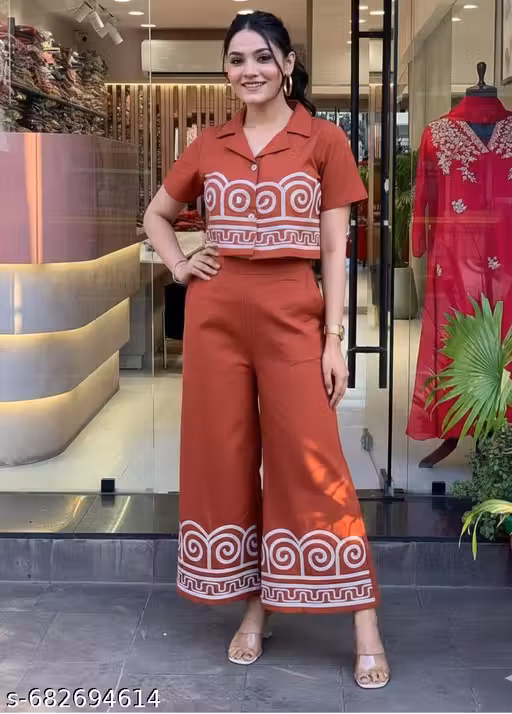 Embroidered Co-ord set women and girls top and bottom