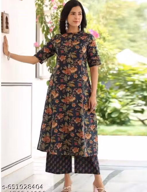 rayon embroidery kurti with plazo set