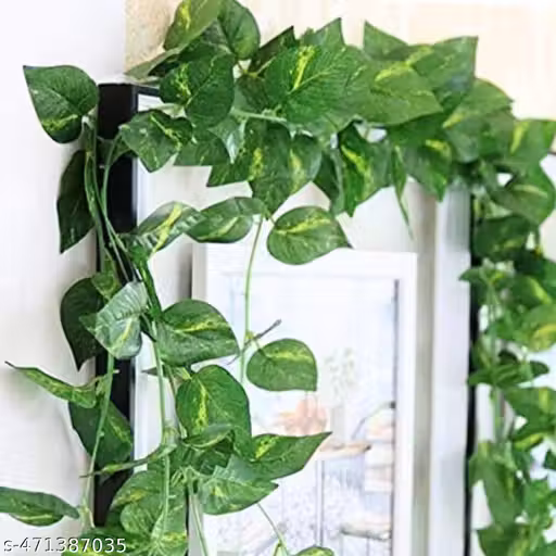 Artificial Creeper Money Plant Leaf Garland (Green, Pack Of 03 Strings,8ft/Per string 30-32 leaves per vine