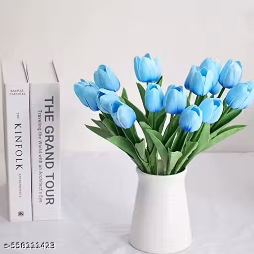 Artificial Yellow Tulip Flowers | Real Touch Faux Tulip Bouquet for Home Décor, Weddings & Gifts | High-Quality Silk Tulips for Vase Arrangement Tulip Artificial Flower set of 6 artificial plant