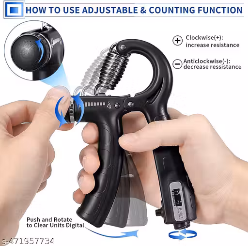 Exercise Tool Hand Gripper - Hand Gripper 60 kg with Counter | Forearm Exercise Equipment Adjustable | Handgripper Forearm Grip for Men Gym (Adjustable Counter) - PACK OF 1