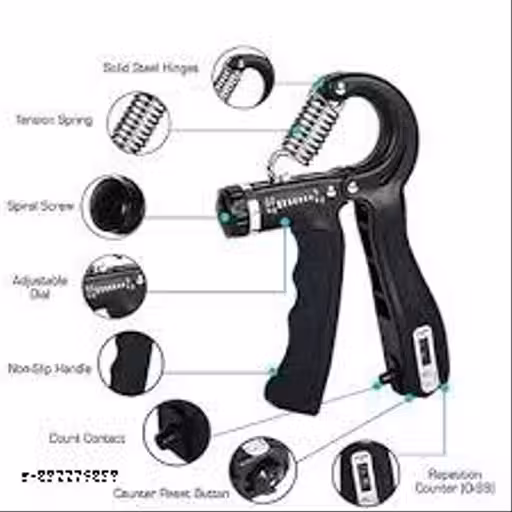 Hand Grips Strengthener, Forearm Strengthener, Hand Gripper with Counter, Adjustable Resistance 5-60kg, for Muscle Building and Injury Recovery, Black