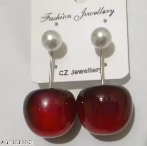 Cherry Pearl Drop Earrings for Women & Girls