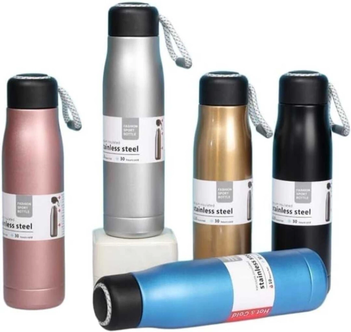 Stainless Steel Vacuum Insulated Water Bottle for Hot & Cold Drinks 550 ml Water Bottle (Set of 1, Multicolor)