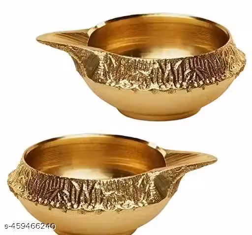 Brass Diya for Puja | Kuber Diya for Diwali Pooja | Deepak Decoration | Small Brass Diya for Puja | Kubera Deepam Pack of 2