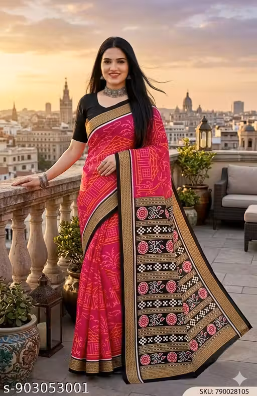 Pure Cotton Sambalpuri Printed Saree for Women | Traditional Odisha Handloom Design | Soft Cotton Saree Without Blouse Piece