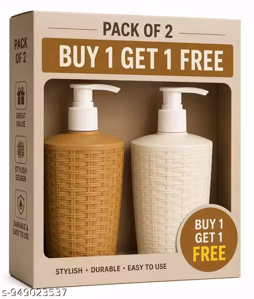 Premium Liquid Hand wash Bottle for Bathroom & Kitchen Refillable Soap Dispenser Pump Bottle Stylish Plastic Handwash Container for Home & office