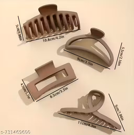 Rasha 4 Pcs Large Hair matte Claw very strong product for girls and women hair Claw (random colour)