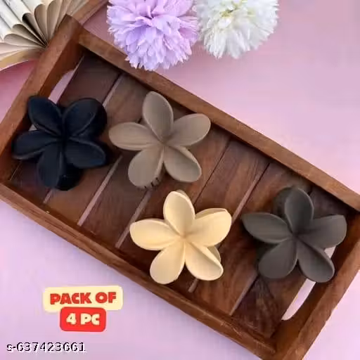 RASHA Hair clip flower matte claw thick hair accessory pack of 4 Multicolor Color