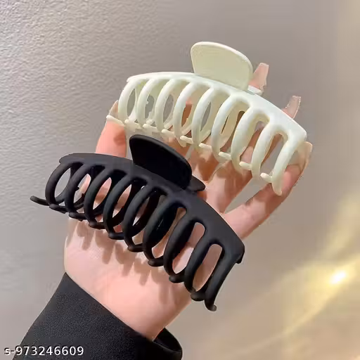 2 Pcs Matte Finish Large Hair Claw Clips for Women & Girls | Strong Grip Banana Jaw Clips | Stylish Hair Accessories (Multicolour)