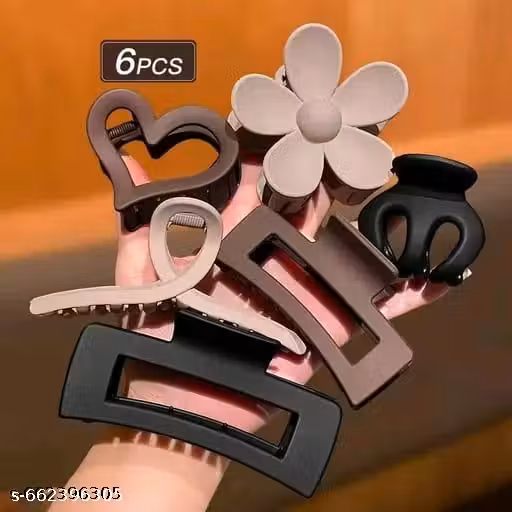 RASHA 6pcs Elegent and cute Heart and Flower Shaped Hair Clips for women and girls