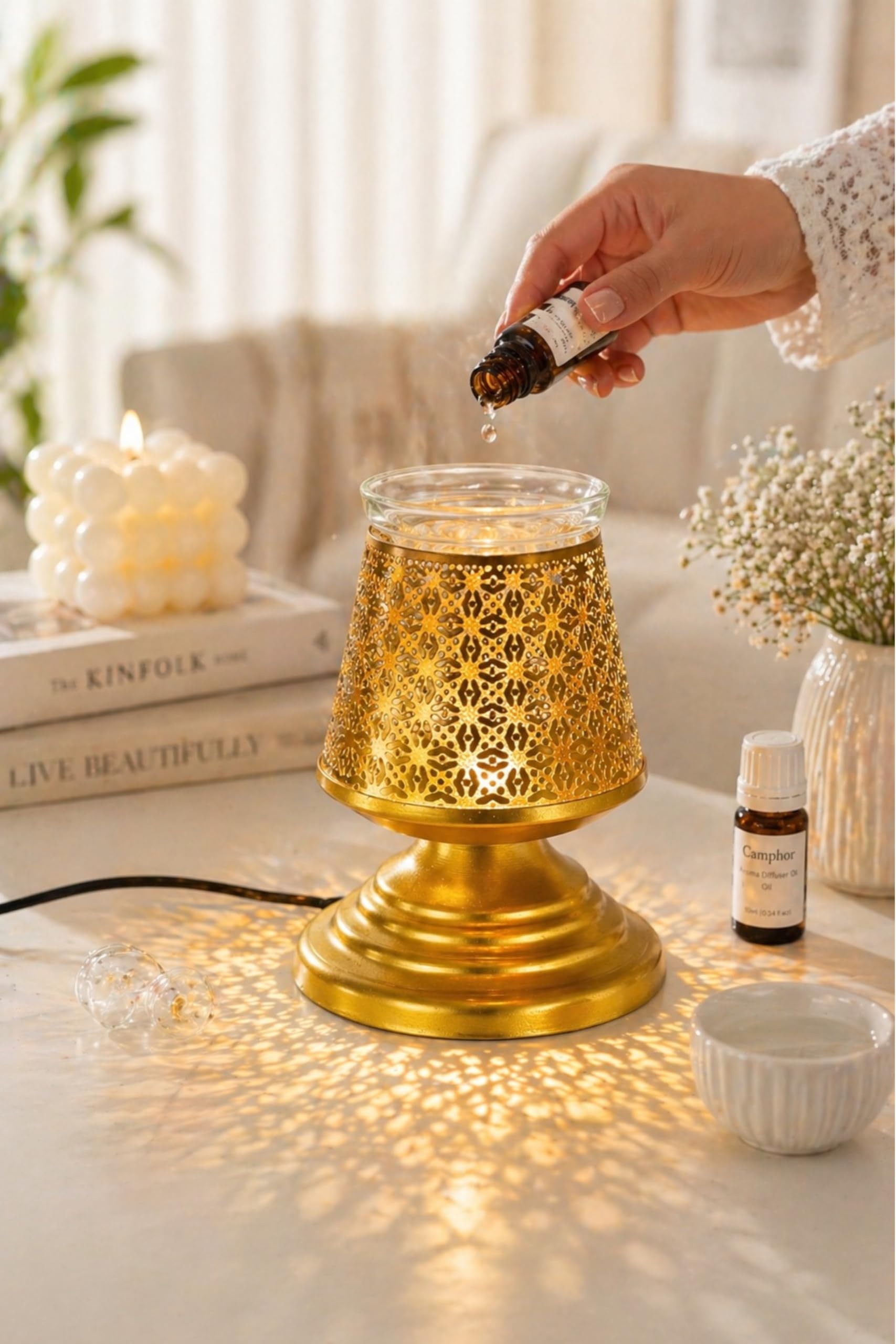 Elegant Aroma Diffuser/Burner with 10 ml Aroma Oil Made by Galvanized Metal