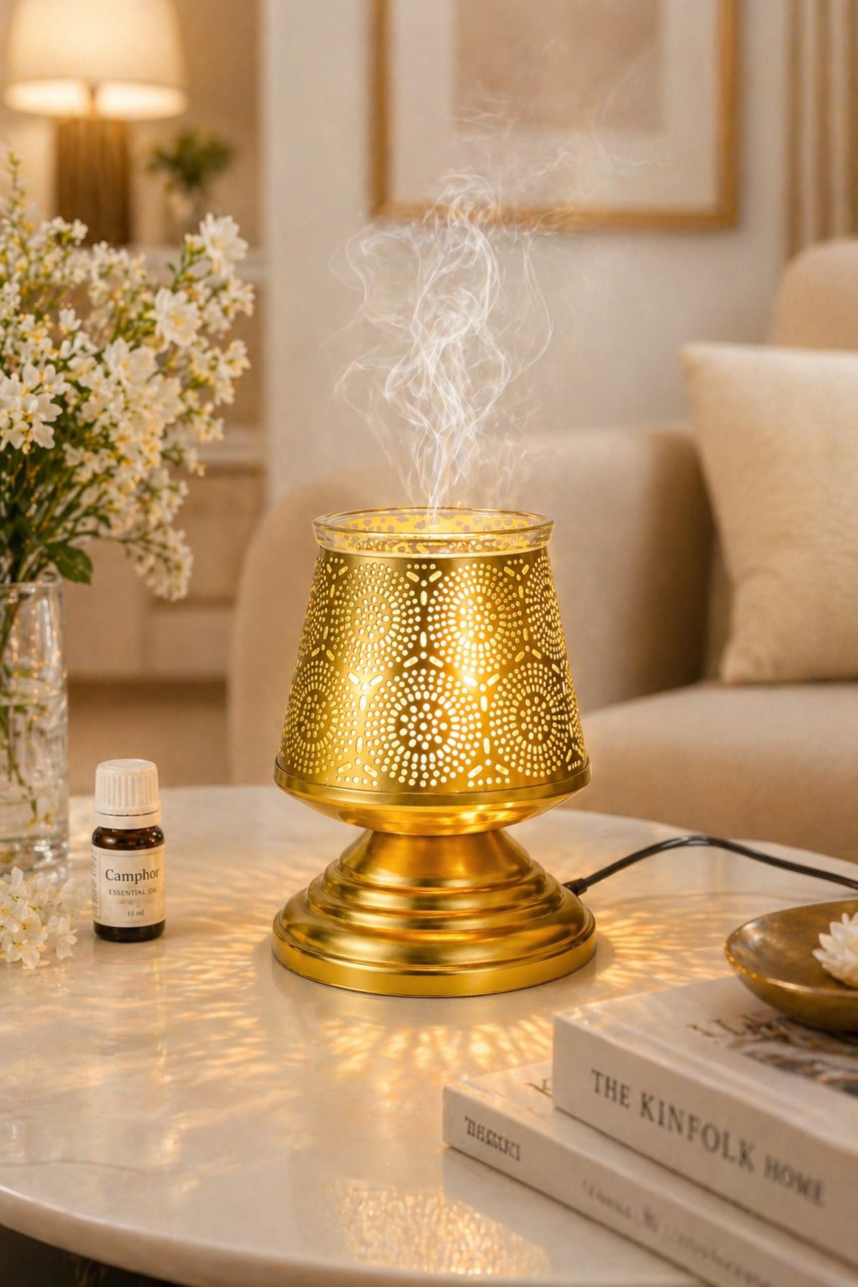 Elegant Design Aroma Diffuser Burner with 10 ml Aroma Oil | Made by Galvanized Metal