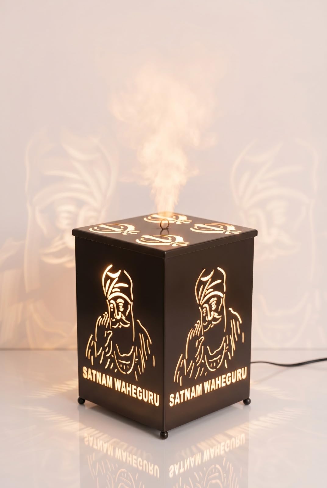 Elegant Design Aroma Diffuser/Burner with 10 ml Aroma Oil | Made by Galvanized Metal (Satnam Waheguru)