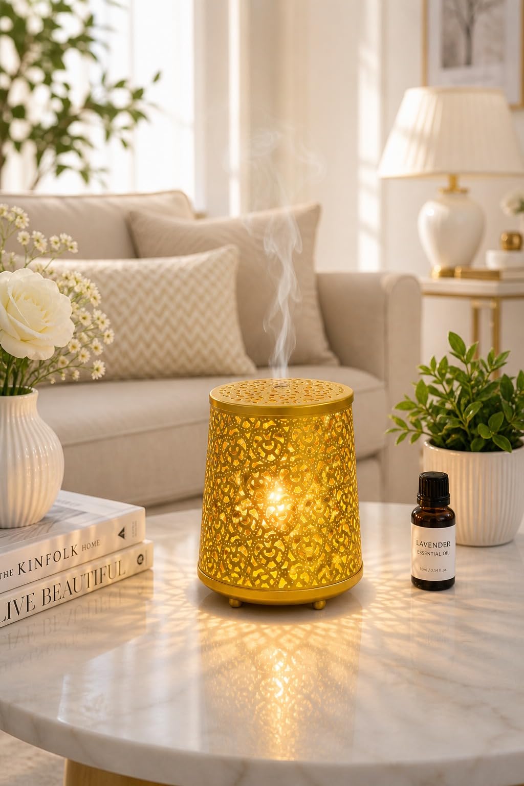 Decorative Electric Moroccan Aroma Oil Burner – Plug-in Fragrance Diffuser Lamp with 10ml Aroma Oil for Home, Bedroom, Office, Spa & Room Decor
