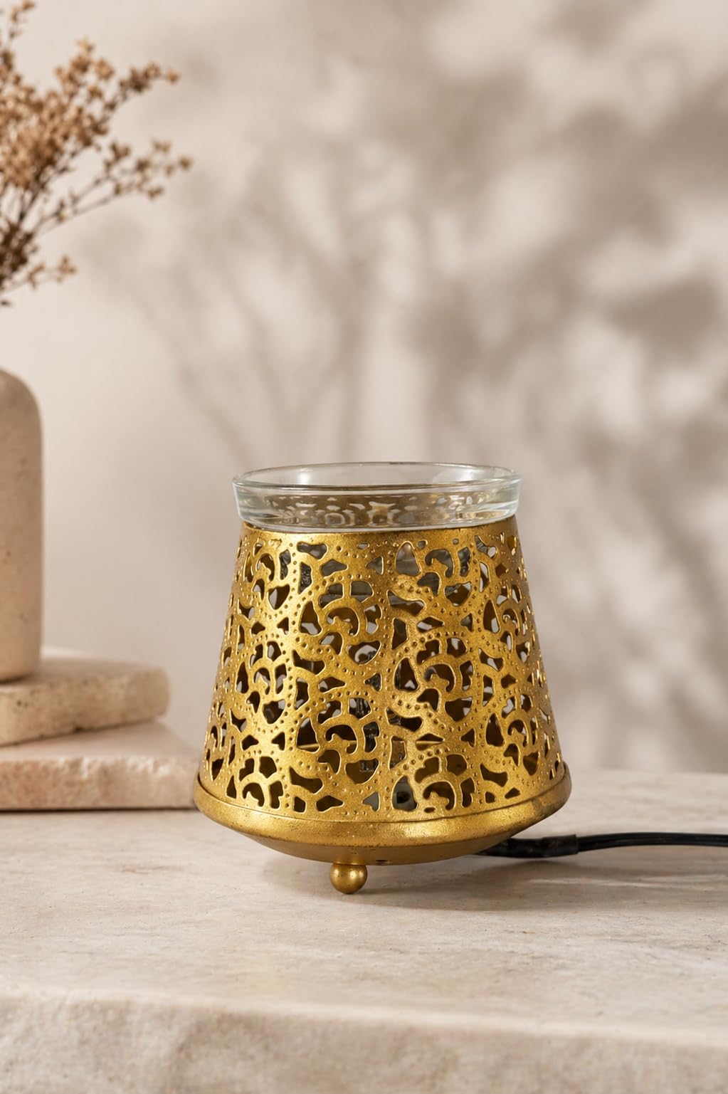 Decorative Electric Moroccan Style,Aroma Oil Burner (Diffuser) for Home Fragrance with 10ml Aroma Oil_