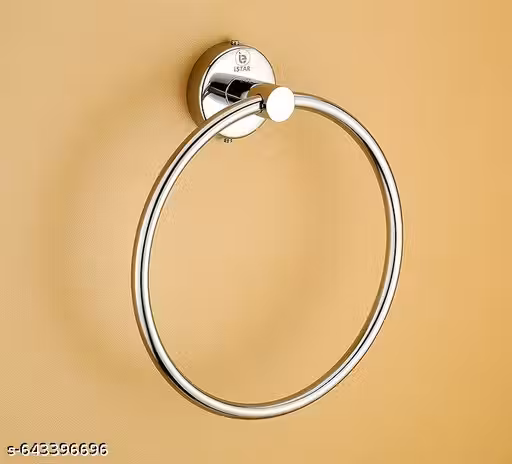 Vinayak Stainless Steel Chrome Round Wall Mounted Towel Ring for Bathroom & Wash Basin silver Towel Holder (Stainless Steel)