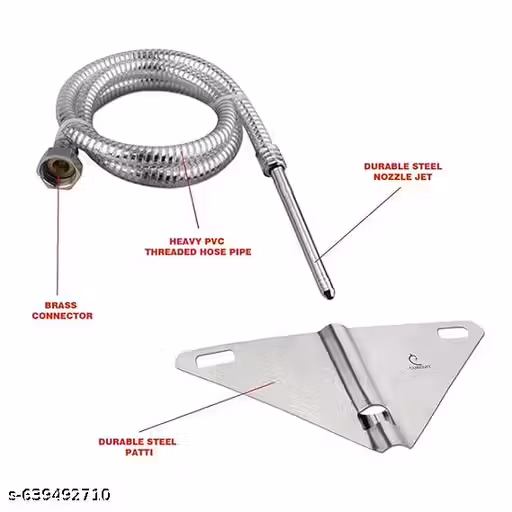 Vinayak Heavy Stainless Steel Health Faucet | 304 Grade Triangle Nozzle Jet Spray with 1M Flexible Leak-Proof Hose Pipe for Toilet