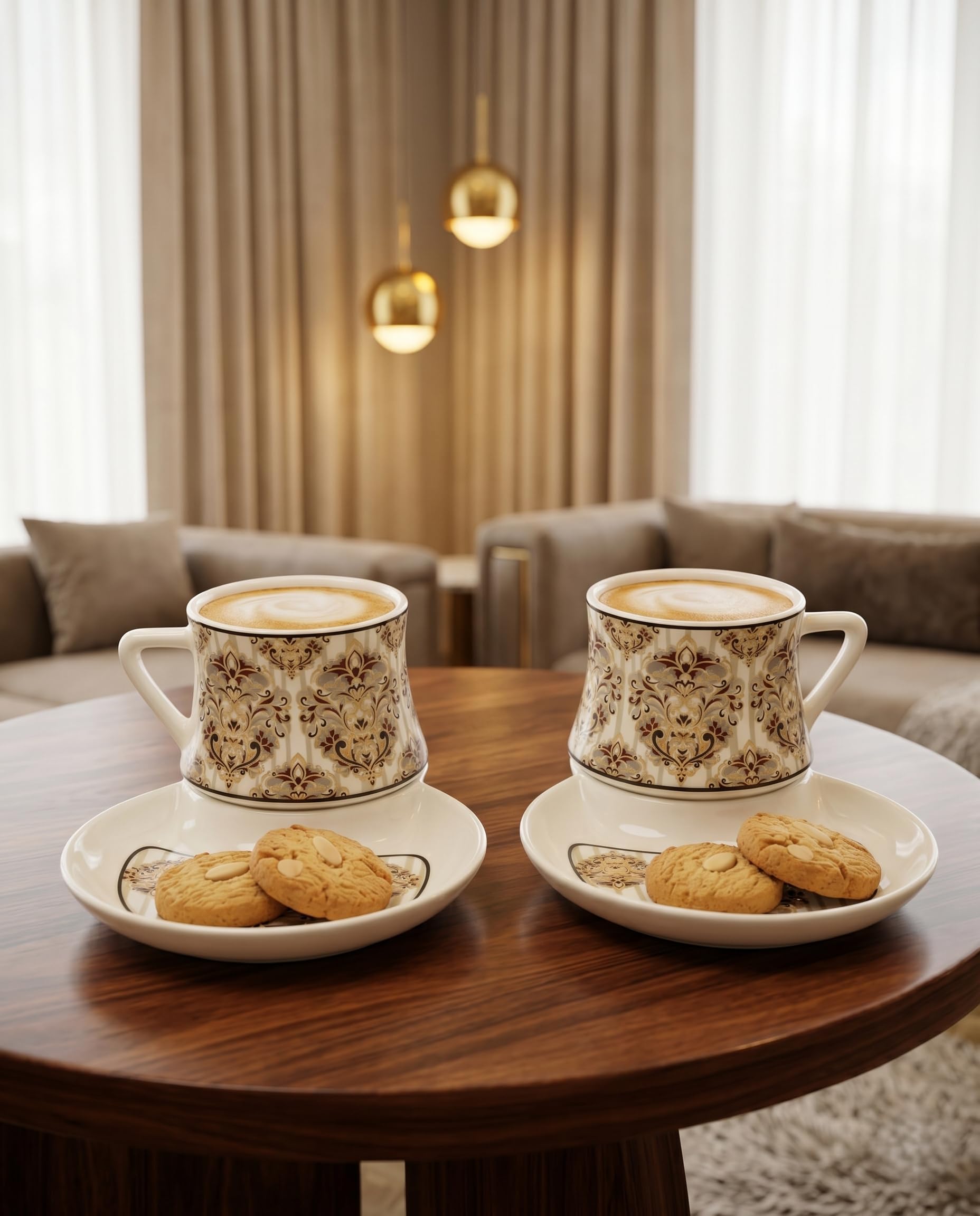 Luxury Ceramic Coffee Cup and Saucer Set of 2 with Premium Gift Box | Floral Printed Tea & Coffee Mug Set | Stylish Ceramic Cups for Home, Office, Cafe & Gifting | Microwave Safe Tea Cup Set