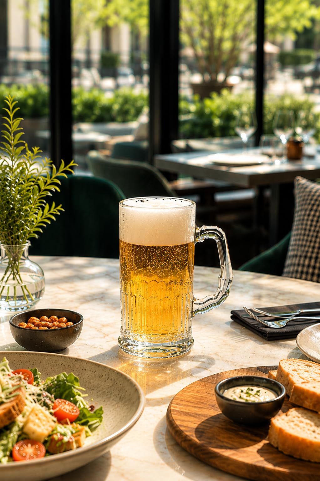 Premium Glass Beer Mug - 600 ML, Large Glass Steins with Double Wall, Thick Frosty Mug for Beer Cup Mug for Water, Drinks, Lead-Free Glasses for Men in Pub, Home (Pack of 1)
