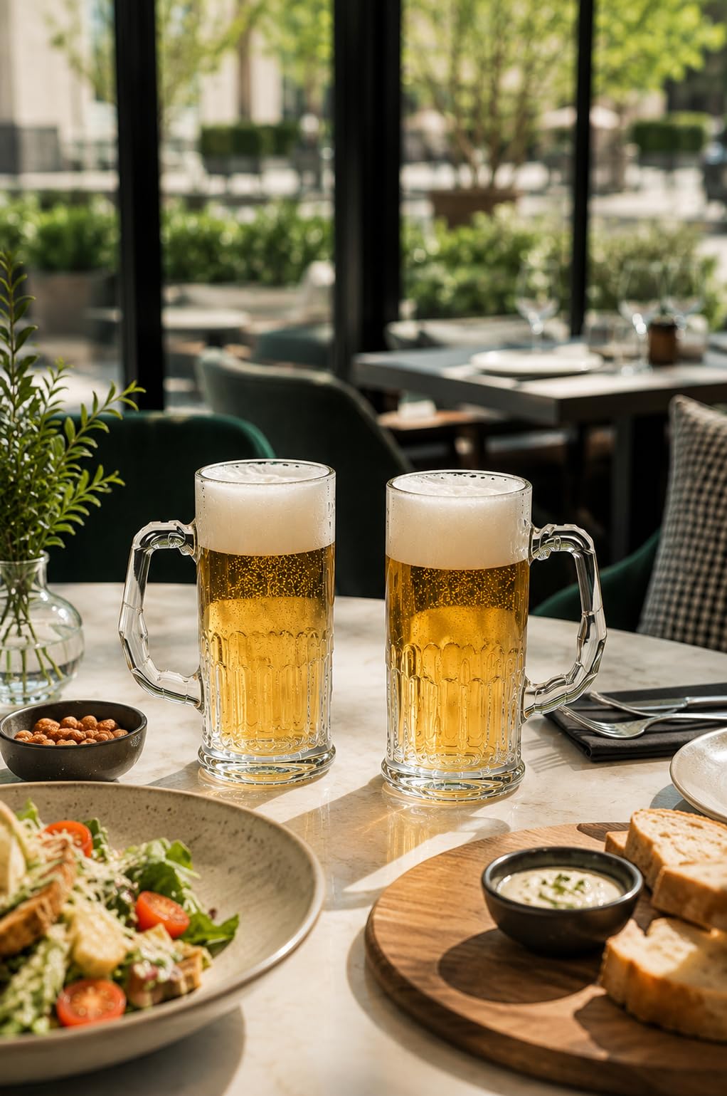 Premium Glass Beer Mug - 600 ML, Large Glass Steins with Double Wall, Thick Frosty Mug for Beer Cup Mug for Water, Drinks, Lead-Free Beer Glasses for Men in Pub, Home (Pack of 2)