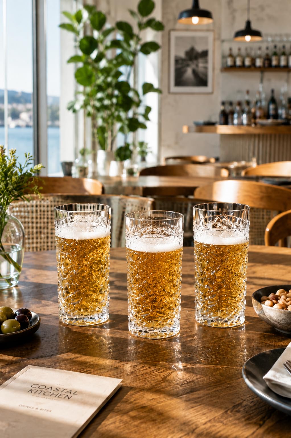 Glass Tikki Beer Mug,Heavy Beer Mugs Set, 16oz Glass Mugs with Handle, Beer Glasses for Freezer, 500ml Beer Drinking Glasses, Traditional Stein for Bar, Alcohol (500 ML, 3)