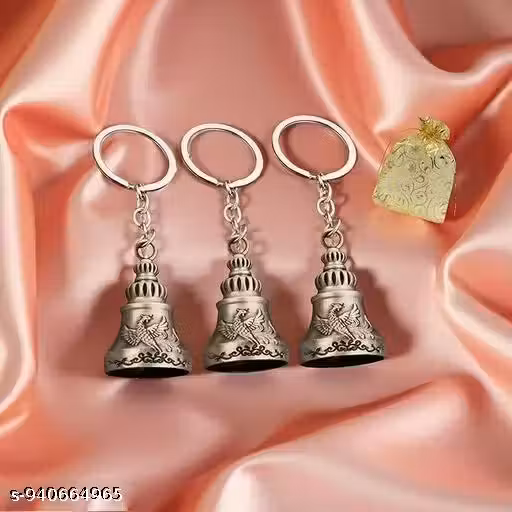 Embrace Infinifty Guardian Bell KeyChain Tibetan Key Chain Good Luck Key Chain Guardian Bell KeyChain For Bike (3 Pc)