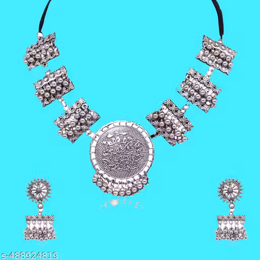 Mariyam Fashion's Premium Catalogue | Premium Catalog Oxidised Jewellery German Silver Jewellery party wear necklace::earring set for women::nacklace set for women::Oxidised Silver Necklace::jwellery::necklace