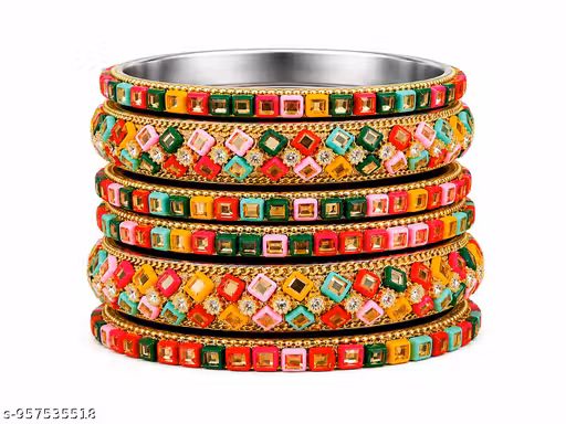 Multicolor Premium Traditional Bangles Set for Women | Designer Kangan Set | Festive, Wedding & Party Wear Bangles | Ethnic Jewelry Gift Set
