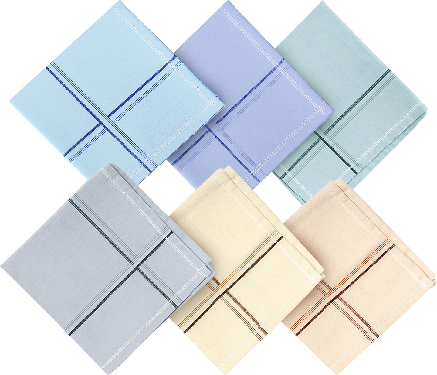 UQCKOON TREND HAKCH-100% Cotton Premium Collection Hanercdkhiefs Hanky For Men ["Multicolor"] Handkerchief (Pack of 6)